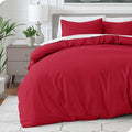 Bare Home Duvet Cover - Oversized King Size Bedding Set - Premium 1800 Super Soft Collection - Lightweight, Cooling - Soft Breathable Duvet Cover (Oversized King, Red)