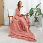 Comfy Cubs Muslin Blanket for Adults Twin 90" x 66" - 6 Layer Soft, Breathable & Lightweight Muslin Adult Blanket - Machine Washable & Designed in The US Bedding for All Seasons - Dusty Rose