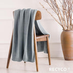 RECYCO Cable Knit Light Grey Throw Blanket Twin Size for Couch, Super Soft Warm Cozy Decorative Knitted Throw Blanket 3.6LB for Bed, Sofa, Chair Large 60"x80"