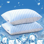 puredown® Pillows Standard Size Set of 2, Shredded Memory Foam Pillows, Cooling Pillow for Sleeping, Bed Pillows Standard Size with Adjustable Foam for Side, Back and Stomach Sleepers