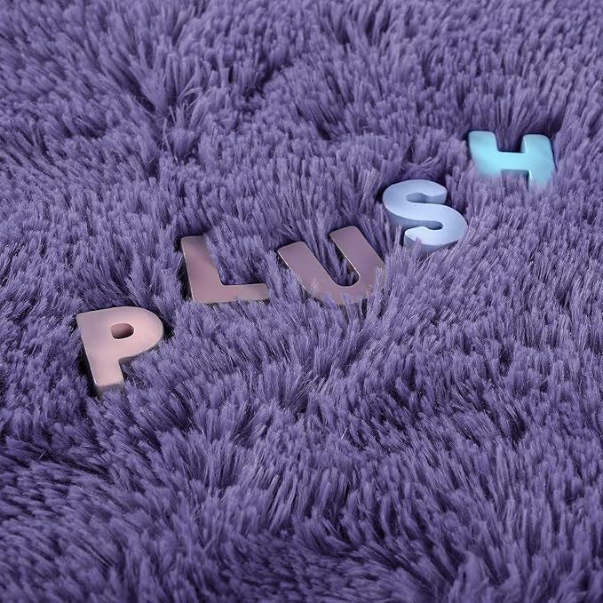 Noahas Fluffy 6x9 Area Rugs for Living Room,Shaggy Taro Purple Rugs for Bedroom Girls,Thick Shag Throw Carpet,Soft Non-Slip Dorm Nursery Kids Rug Home Decor Aesthetic