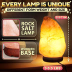Himalayan Salt Rock Lamp with Dimmer – Hand-Carved Himalayan Salt Lamp Night Light 5.5–7" with Adjustable Warm Glow for Sleep & Relaxation