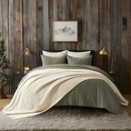 EVERGRACEHOME Chunky Chenille Knit Throw Blanket for Couch, Soft Luxurious Oversized King Moss Stitch Blanket for Bed, Large Cozy Farmhouse Knitted Throw for Sofa, Beige, 92" x 108"