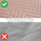 Southshore Fine Living, Inc. Oversized Queen Quilt Set, Soft Coverlet Bedspread with Two Matching Shams (98 in Wide x 98 in Long), Brushed Microfiber Quilt for Queen Bed, Chevron Rose Dust