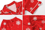 Umeyda Girls Womens Pajamas Set, Satin Silky Button Down Loungewear 2 Piece Short Sleeve Pants PJS Sets for Mommy Kids