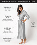 Tara Sartoria Luxury Artisan Silk Robe for Women, Washable, Full Length, Jacquard, XS–4XL, Oprah Daily 2025