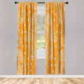 Lunarable Hamsa Window Curtains, Egyptian Boho Hand Shape Pattern Eye Design Bridal Night Inspired Art, Lightweight Decorative 2-Panel Set & Rod Pocket, Pair of - 28" x 84", Marigold White