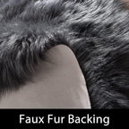 Latepis 4x6 Shag Dark Grey Faux Fur Sheepskin Rug Bedside Plush Rugs Washable Fluffy Rug for Bedroom Dorm Luxury Home Décor, Rectangle