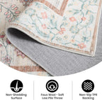 CRYPTOLITE Area Rug 4x6, Washable Faux Wool Throw Rugs for Living Room, Non Slip Low Pile Vintage Boho Carpet for Dining Room, Home Office, Bedroom, Kids Room, Bedside (Pale Yellow)