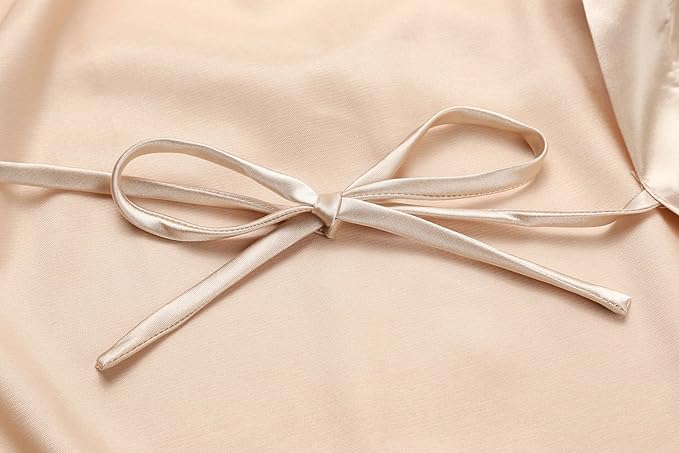 Women's Plus Size Satin Kimono Robes Short Silk Bathrobe Bridesmaid Wedding Party Nightgown Sleepwear