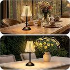 Liliful 4 Pcs Cordless Table Lamp Rechargeable Touch LED Small Gold Portable Battery Operated USB-c Desk Lamp 3 Color Dimmable for Bedroom Living Room Dining (Black,Rose Style)