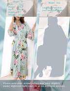 Aensso Long Soft Lightweight Silky Kimonos Robes for Women, Luxury Japanese Floral Womens Kimono Robe