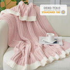 Snuggle Sac Spring Pink Throw Blanket for Couch, Soft Cozy Ribbed Fluffy Blankets for Women, Warm Microfiber Knit Cute Throws for Girls Daughter Women Gifts for Mom, Pink, 50x60 inches