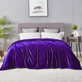 DREAMNINE Extra Large Fleece Blanket, Soft Comfy Fluffy Bed Blankets Queen Size 90" x 90",Luxury Decorative Fuzzy Blanket for Bedroom,Big Cozy Shaggy Warm Flannel Blankets for Winter Autumn Pet,Purple