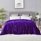 DREAMNINE Extra Large Fleece Blanket, Soft Comfy Fluffy Bed Blankets Queen Size 90" x 90",Luxury Decorative Fuzzy Blanket for Bedroom,Big Cozy Shaggy Warm Flannel Blankets for Winter Autumn Pet,Purple