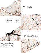 Ekouaer Silk Pajama for Women Short Sleeve Satin Pj Set Two Piece Soft Sleepwear Loungewear, S-XXL