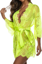 Avidlove Women's Lace Kimono Robe Babydoll Lingerie Mesh Nightgown S-5XL