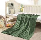 Aormenzy Cable Knit Throw Blankets 30 x 40 Inches, Soft Cozy and Lightweight Knitted Blanket, Machine Washable 100 Percent Acrylic Blanket, Decorative Throw Blanket for Couch Sofa Bed, Forest Green