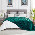 DREAMNINE Extra Large Soft Comfy Fluffy Fleece Bed Blanket King Size 90" x 108",Luxury Decorative Fuzzy Blanket for Women Girl,Big Cozy Shaggy Warm Flannel Blankets for Winter Autumn Pets,Forest Green