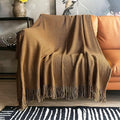 LOMAO Knitted Throw Blanket with Tassels Bubble Textured Lightweight Throws for Couch Cover Home Decor (Khaki, 60x80)
