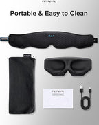 Bluetooth Sleep Mask Headphones: 100% Blackout Eye Mask with Detachable Washable 3D Contoured Liner - Zero Eye Pressure, No Lash Crush, Adjustable Speakers, Bluetooth 5.4, Gift for Relief & Travel