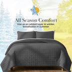 Southshore Fine Living, Inc. Oversized California King Quilts Bedding Set, Lightweight Quilt, Soft Coverlet, 3-Piece Bedspread Set with Two Matching Quilted Pillow Shams, King/California Size, Slate