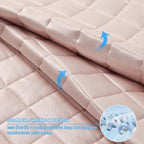 YnM Cooling Weighted Blanket for Adults, 50lbs Heavy Bed Throw Comforter with 100% PE Fabric, Ideal for Hot Sleepers or Summer Days(88x104 Inches for Queen/King Bed, 50 Pounds, Pink)