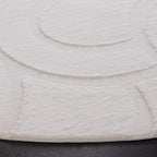 SAFAVIEH Washable Rug Faux Rabbit Fur Shag Collection - 6' Round, Ivory, Slip Resistant & Easy Cleaning, Ideal for Living Room, Bedroom, Kids Playroom, Nursery, Dining Space (FRF872A)