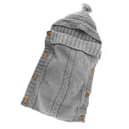 XMWEALTHY Newborn Baby Wrap Swaddle Blanket Knit Sleeping Bag Receiving Blankets Stroller Wrap for Baby Dark Grey 0-6 Month