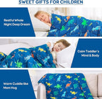 Kivik Weighted Blanket 5lbs, Blue Dinosaur Heavy Throw Blanket, Small Weighted Cooling Blankets 5 Pounds, 36x48 Inches Blue