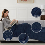 CuteKing Weighted Blanket - Weighted Blanket with Premium Glass Beads - Heavy Blanket Crystal Velvet for Comfort Sleep - Thick Blanket All Season (20lbs, 48"x72", Blue Bubble)