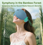 LC-dolida Bamboo Cotton Weighted Bluetooth Sleep Masks, 3D Weighted Sleep Masks with Bluetooth 5.4 Headphones, Total Blackout Bluetooth Sleep Mask for Women Men, Weight Eye Mask for Sleeping, Ash Blue