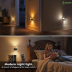 L LOHAS LED Night Lights Plug into Wall, Dimmable Night Light with Dusk-to-Dawn Sensor, Cool White/Soft White/Amber 3 Color Light, Adjustable Brightness, Bubble Nightlight with Rotatable Plug Hallway