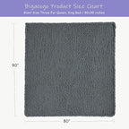 Bigacogo Chunky Knit Throw Blanket for Couch, 80x90 inches, 100% Hand Knitted with Thick Jumbo Chenille Yarn, Cozy Soft Large Rope Knot Cable Crochet Blankets for Sofa Bed Living Room, Iron Gray