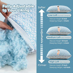 WOLKI King Size Pillows Set of 2 Shredded Memory Foam Pillows 2 Pack, Adjustable Firm Pillow for Side Sleepers, Back, Stomach, Hot Sleepers (20x36)