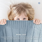 RECYCO Cable Knit Blue Throw Blanket Twin Size for Couch, Super Soft Warm Cozy Decorative Knitted Throw Blanket 3.6LB for Bed, Sofa, Chair Large 60"x80"