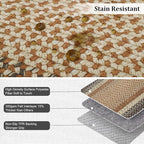 RUGSREAL Hallway Runner Rug 2x6 Braided Rug Machine Washable Kitchen Mat Farmhouse Runner Carpet Non Slip Stain Resistant Rustic Runner Modern Printed Area Rug for Living Room Bedroom, Sand/Bronze