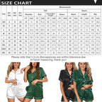 WJing Yi Jia Womens Silk Satin Pajamas Loungewear Two-Piece Sleepwear Button-Down Floral Pj Set XS-4XL