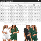 WJing Yi Jia Womens Silk Satin Pajamas Loungewear Two-Piece Sleepwear Button-Down Floral Pj Set XS-4XL