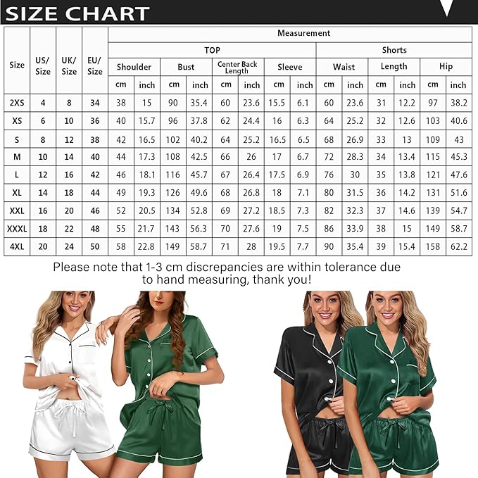 WJing Yi Jia Womens Silk Satin Pajamas Loungewear Two-Piece Sleepwear Button-Down Floral Pj Set XS-4XL