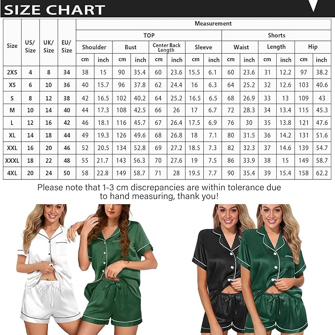 WJing Yi Jia Womens Silk Satin Pajamas Loungewear Two-Piece Sleepwear Button-Down Floral Pj Set XS-4XL