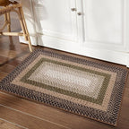 RUGSREAL Entry Rug 2x3 Small Area Rug Machine Washable Bedroom Carpet Non Slip Bathroom Mat Stain Resistant Kitchen Area Rug Farmhouse Carpet Modern Rustic Rug for Living Room Dining Room, Moss/Brown