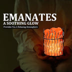 Natural Himalayan Salt , Tall Round Metal Basket lamp with Dimmer Switch | 8-10 lbs