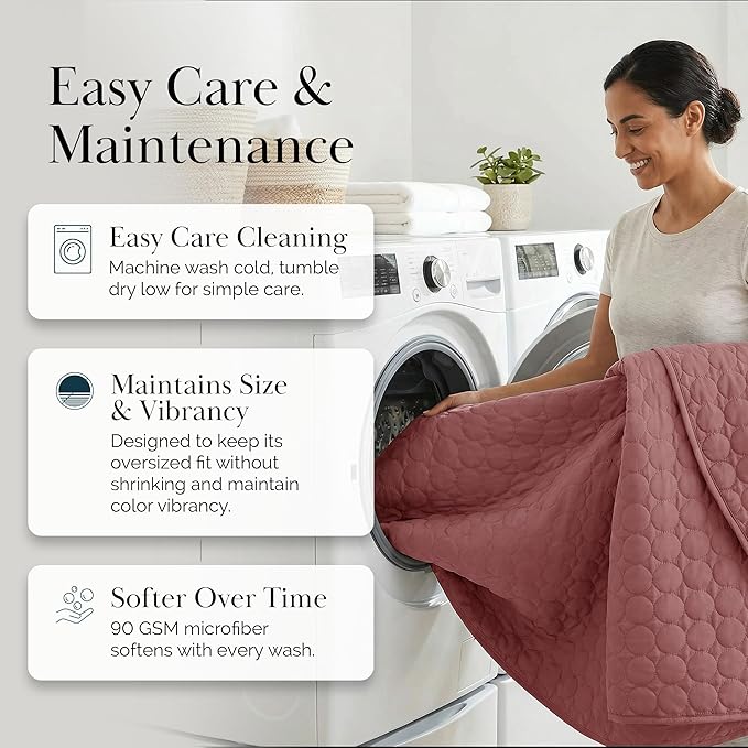 Southshore Fine Living, Inc. Oversized Full Size Quilt Bedding Set, Lightweight Bedspread, Soft Coverlet 3-Piece Set with Two Matching Quilted Pillow Shams, All Season Full/Queen Quilts, Withered Rose