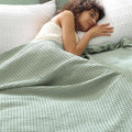 PHF Ultra Soft Waffle Weave Blanket King Size 104"x 90"- Washed Lightweight Breathable Cozy Woven Blanket for Bed - Aesthetic Decor for Couch Bedding Sofa Home Car - Sage Green/Mint Green