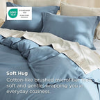 Bedsure Duvet Cover Queen Size - Soft Double Brushed Bedding Set for Kids & Adults, Zipper Closure, 3 Pieces, Includes 1 Duvet Cover (90"x90") & 2 Pillow Shams, NO Comforter, Mineral Blue