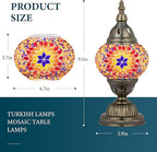 Marrakech Tiffany Lamp Turkish Table Lamps with Vintage Style, Handmade Moroccan Mosaic Lamp with Bronze Base Including LED Bulb for Living Room Bedroom Decor (Orange)
