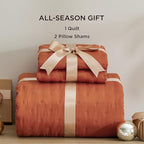 Bedsure Quilts Queen Size - Red Orange Bedspread Queen Size & Lightweight Comforter, Boho Coverlet with Clover Pattern, Ultra Soft All-Season Bedding, 90 x 96 Inches | Stitch-Free Quilting, Ultra Soft, Lightweight, Machine Washable, Pet-Friendly
