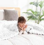 clootess Chunky Knit Blanket Chenille Throw - Warm Soft Cozy for Sofa Bed Boho Home Decor (White 40x60 in)