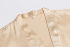 Women's Pure Color Satin Kimono Robe Short Bridesmaids Robe Dressing Gown
